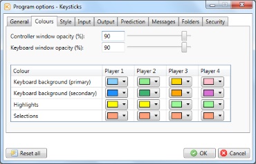 Keysticks display options
