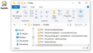 Choosing a profile - Keysticks